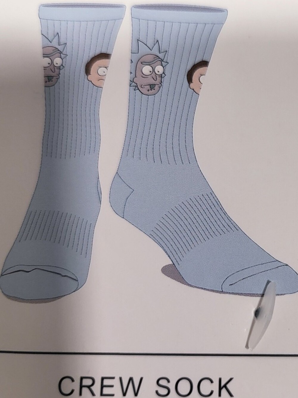 BIOWORLD Men's Light Blue  Crew Socks - Rick And Morty - Size 10-13 - 3 Pair